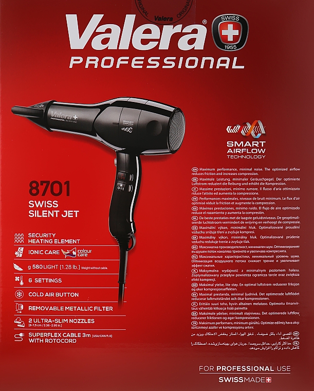Профессиональный фен для волос - Valera Swiss SILENT JET 8701 RC — фото N3