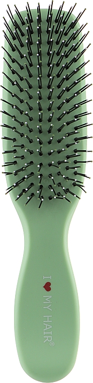 Щетка для волос "Spider", 9 рядов, матовая, зеленая - I Love My Hair  — фото N1