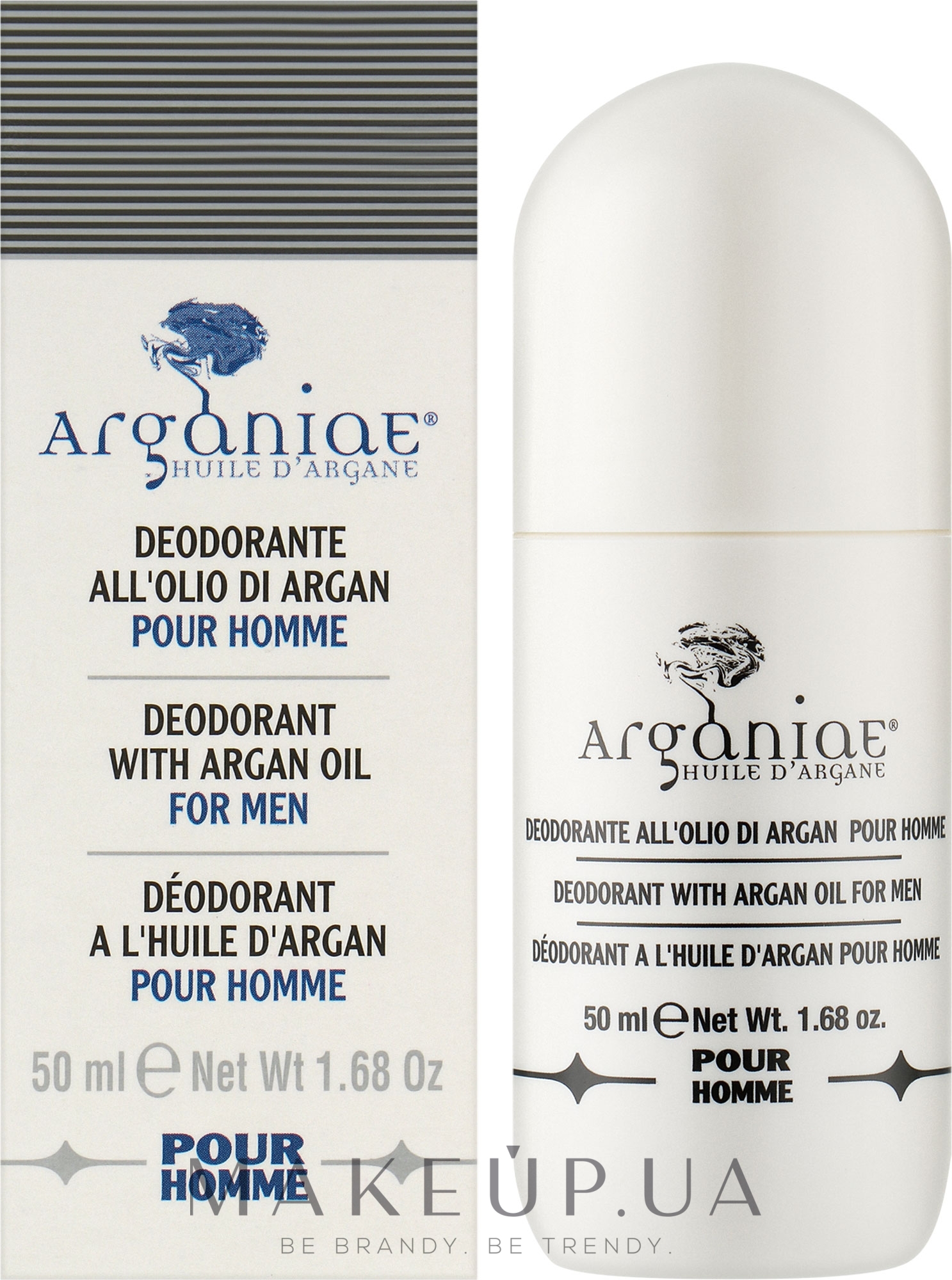 Роликовый дезодорант с аргановым маслом, мужской - Arganiae Deodorant Roll-on With Argan Oil For Men — фото 50ml