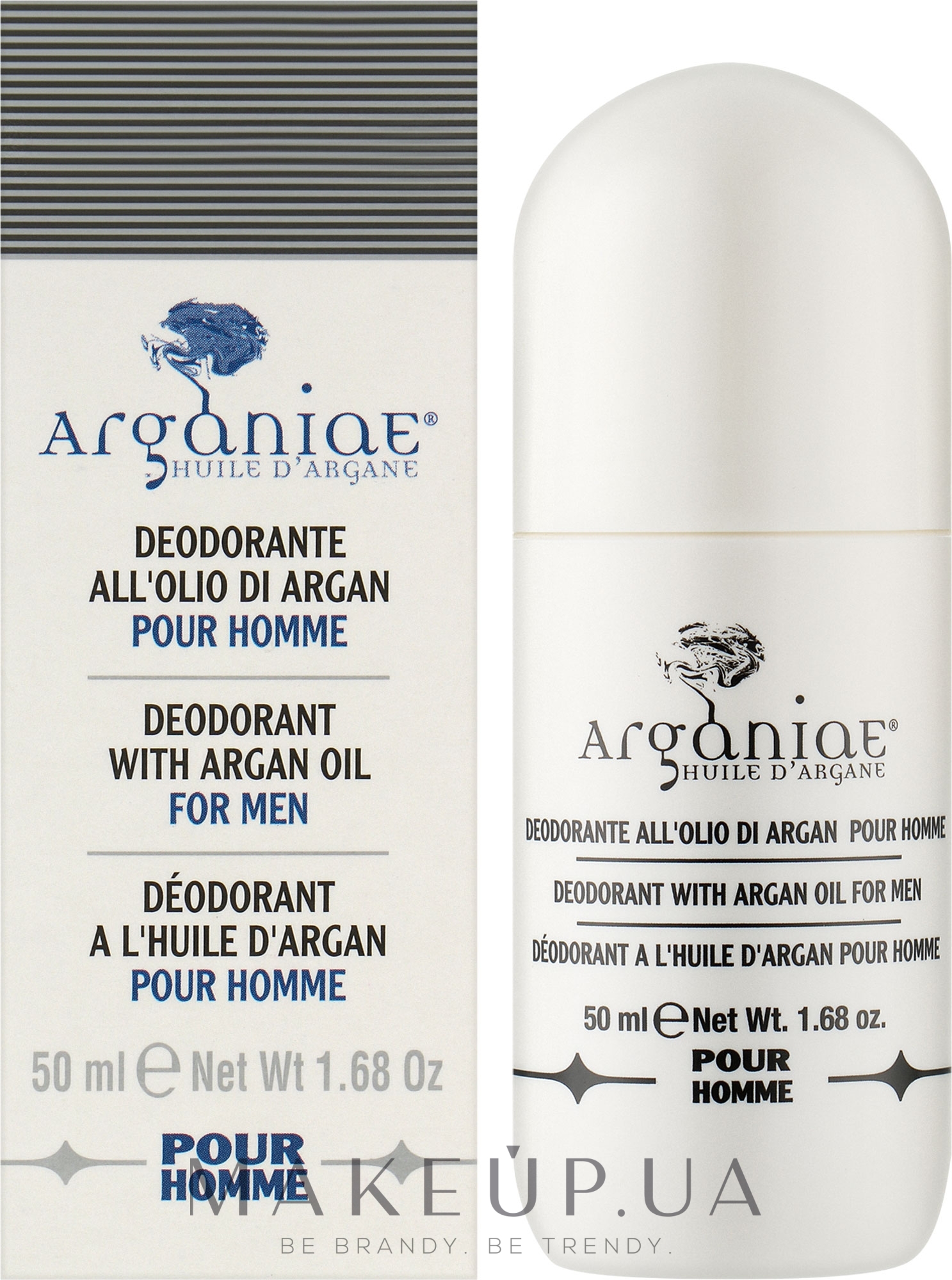 Роликовий дезодорант з аргановою олією, чоловічий - Arganiae Deodorant Roll-on With Argan Oil For Men — фото 50ml