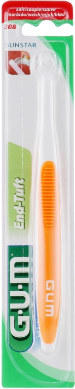 Зубная щетка "End-Tuft", мягкая, оранжевая - G.U.M Soft Toothbrush — фото N1
