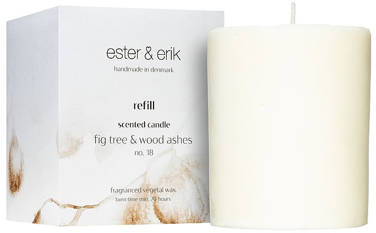 Ароматична свічка "Фігове дерево і деревна зола" - Ester & Erik Scented Candle Refill Fig Tree & Wood Ashes № 18 (змінний блок) — фото N1