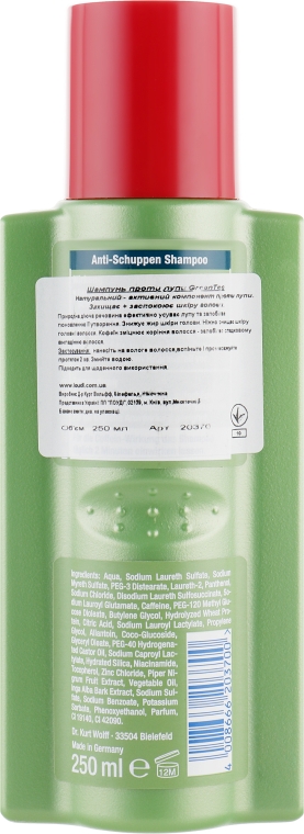 Шампунь проти лупи з натуральними екстрактами - Alpecin GreenTec Anti-Dandruff Shampoo — фото N2