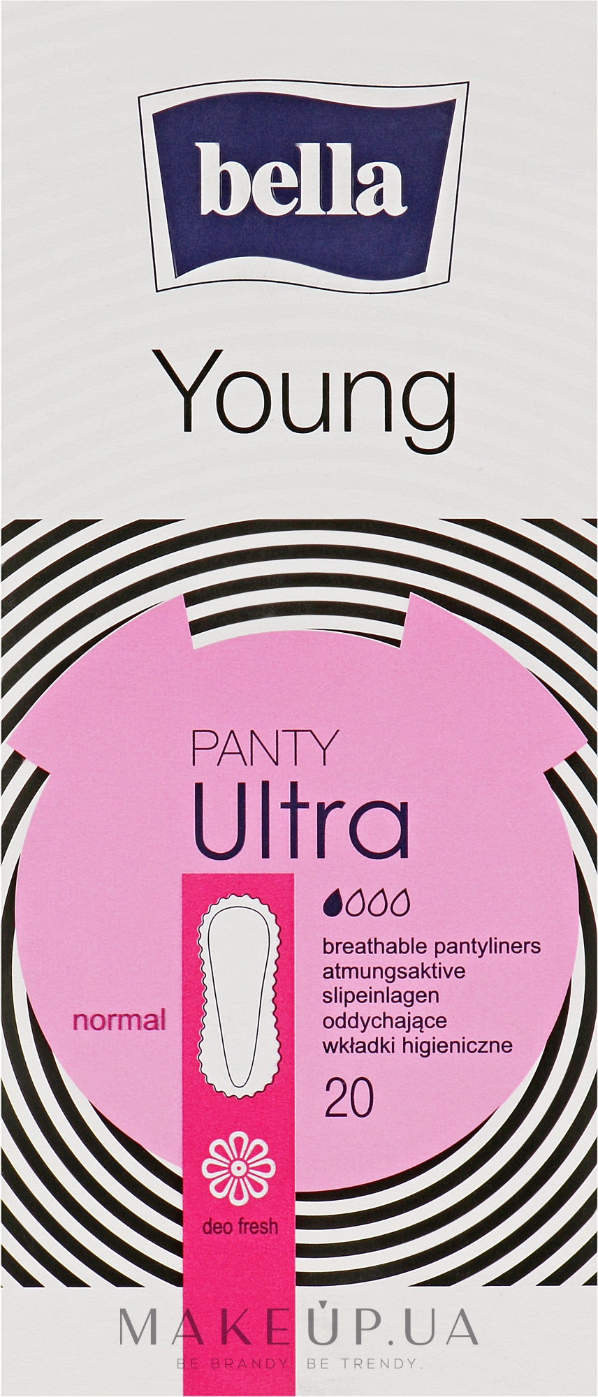 Прокладки гігієнічні щоденні Panty Ultra Young, 20 шт. - Bella — фото Pink