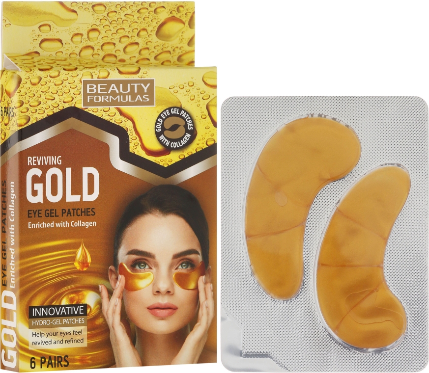 Гелеві патчі під очі - Beauty Formulas Reviving Gold Eye Gel Patches — фото N1