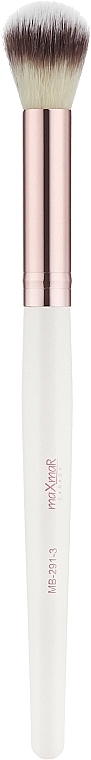 Кисть для хайлайтера, бронзера, и контуринга, MB-291-03, белая - MaxMar — фото N1