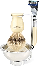 Духи, Парфюмерия, косметика Набор для бритья - Edwin Jagger Imitation Ivory Fusion Proglide Silver Tip Badger