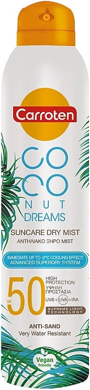 Сонцезахисний міст для тіла - Carroten Coconut Dreams Suncare Dry Mist Spray SPF50 — фото N1