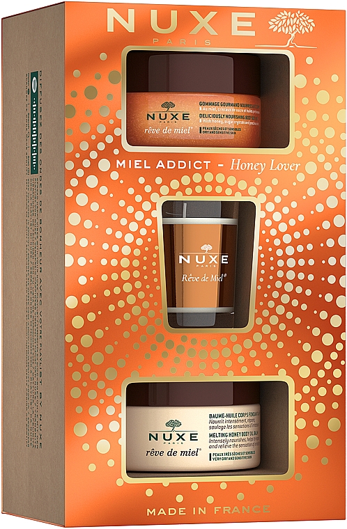 Подарунковий набір - Nuxe Honey Lover Gift Set (b/oil/200ml + b/scr/175ml + candle/70g) — фото N2