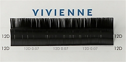 Парфумерія, косметика Накладні вії "Elite", чорні, 2 лінії (0,07, D, (12)) - Vivienne