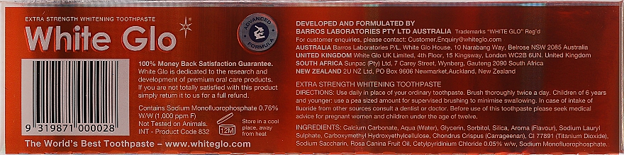 Набір "Зубний наліт" з біло-рожевою щіткою - White Glo Anti-Plaque (t/paste/100ml + t/brush/1 + dental/flosser/1) — фото N2