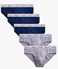 Трусы-брифы мужские, 5 шт, джинс/серый - Apriori Be Yourself — фото N1