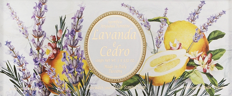 Набор натурального мыла "Лаванда и Кедр" - Saponificio Artigianale Fiorentino Capri Lavender & Cedar — фото N1