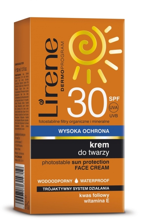 РАСПРОДАЖА Защитный крем для лица от солнца Антивозрастной SPF30 - Lirene Anti-Aging Protective Face Sunscreen SPF30*