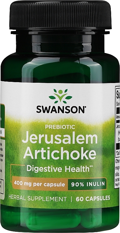 Иерусалимский артишок 400 мг, 60 шт - Swanson Full Spectrum Jerusalem Artichoke 400 mg 60 — фото N1