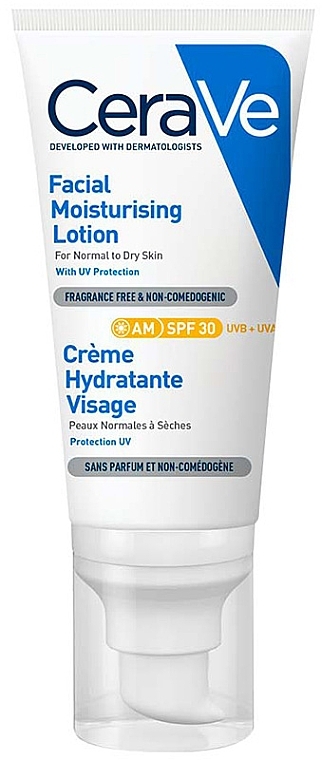 Дневной увлажняющий крем для нормальной и сухой кожи лица - CeraVe AM Facial Moisturising Lotion SPF30 — фото N1