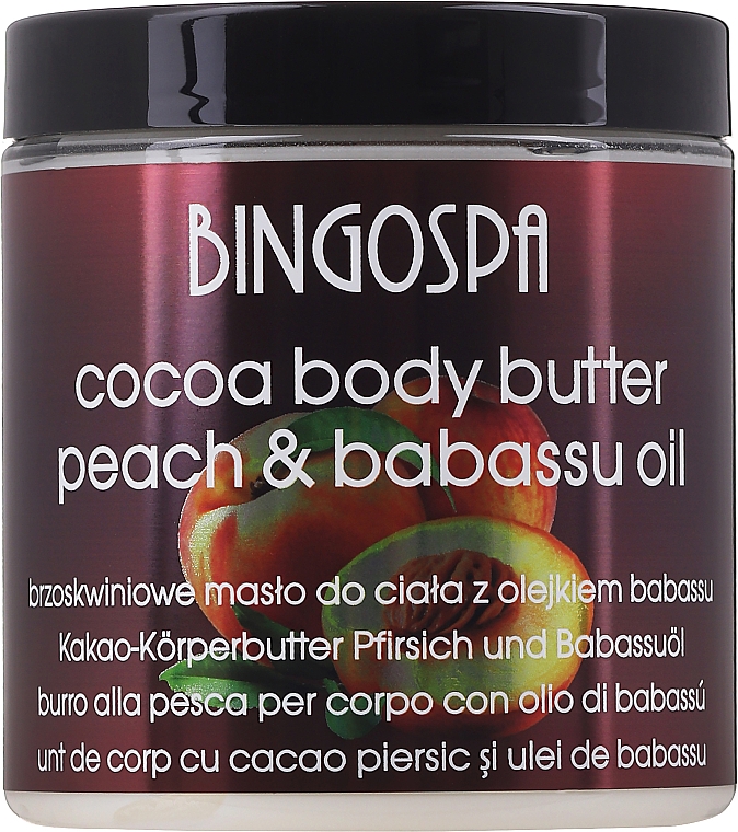 Какао-масло для тіла, з персиком та олією баббасу - BingoSpa Cocoa Butter With Peach And Babassu Oil Body — фото N1