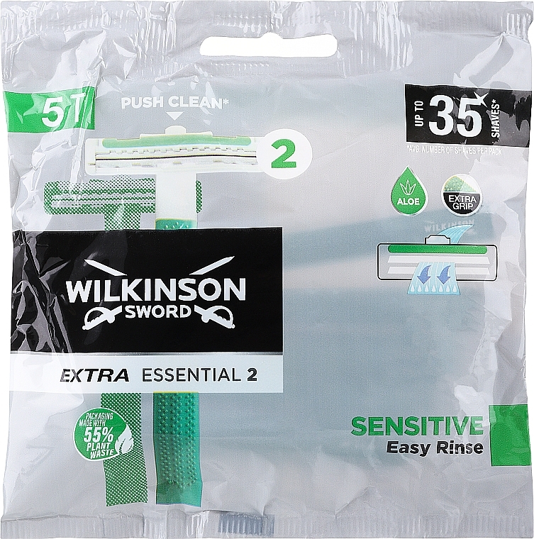 Бритва, 5 шт. - Wilkinson Rasoio Extra Essential 2 Sensitive — фото N1