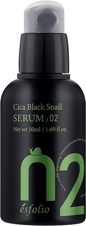Сыворотка для лица с центелой азиатской и муцином черной улитки - Esfolio Cica Black Snail Serum — фото N1