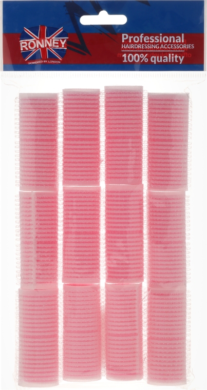 Бігуді на липучці 24/63 мм, рожеві - Ronney Professional Velcro Roller RA 00010 — фото N1