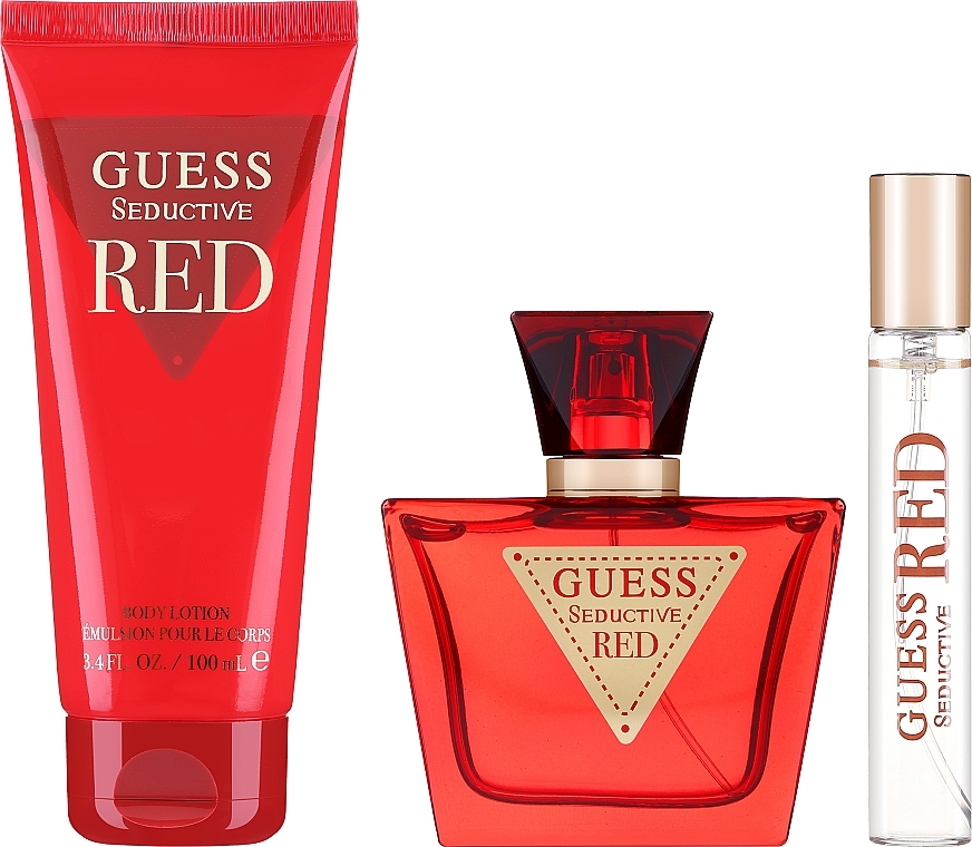 Guess Seductive Red - Набор (edt/75ml + edt/mini/15ml + b/lot/100ml) — фото N1