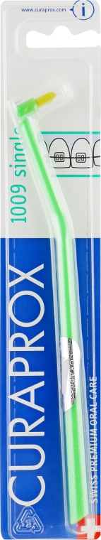 Монопучкова зубна щітка "Single CS 1009", зелено-салатова - Curaprox — фото N1