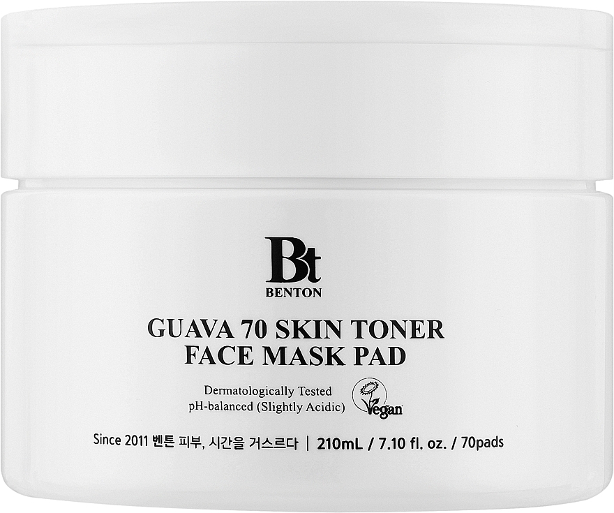 Заспокійливі тонер-педи для обличчя - Benton Guava 70 Skin Toner Face Mask Pad — фото N1