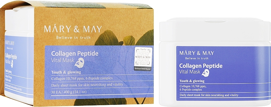 Тканевые маски с коллагеном и пептидами - Mary & May Collagen Peptide Vital Mask — фото N2