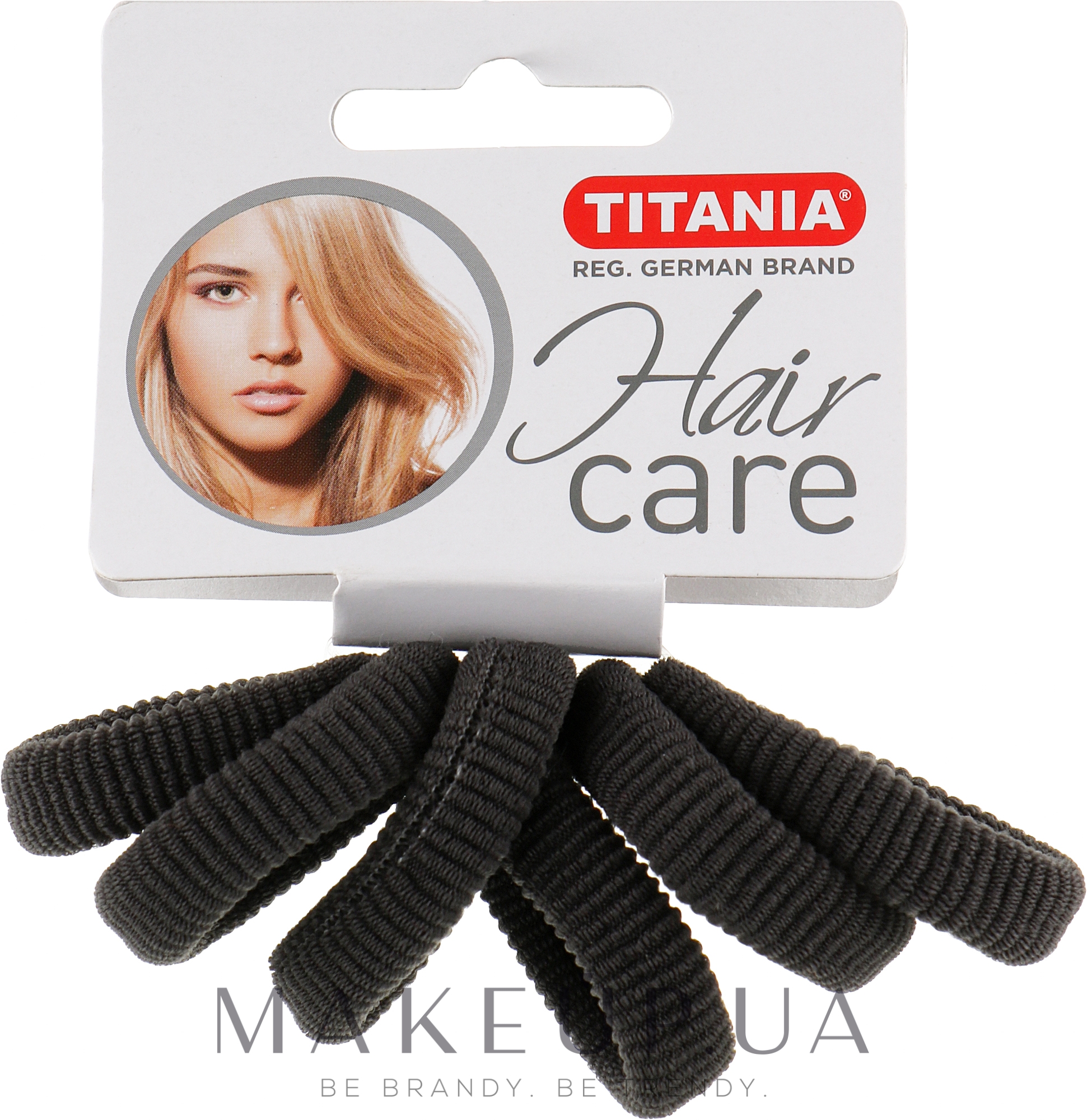 Резинка для волос средняя, серая, 6шт - Titania — фото 6шт