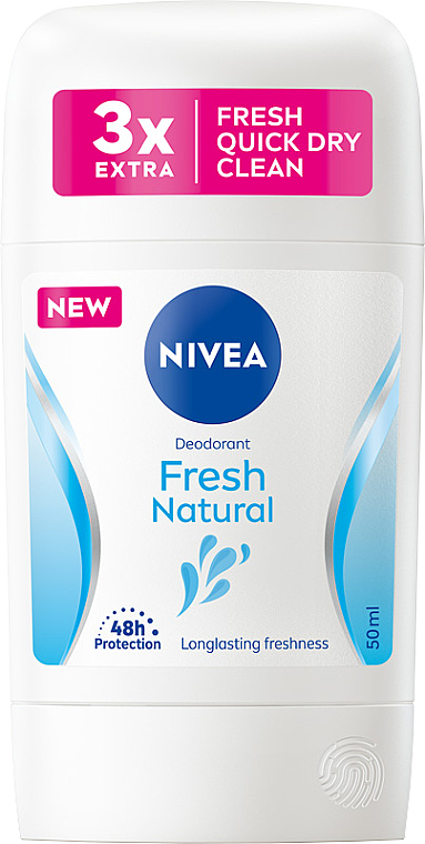 Дезодорант твердий "Природна свіжість" - NIVEA Fresh Natural 48H Deodorant Stick — фото N1