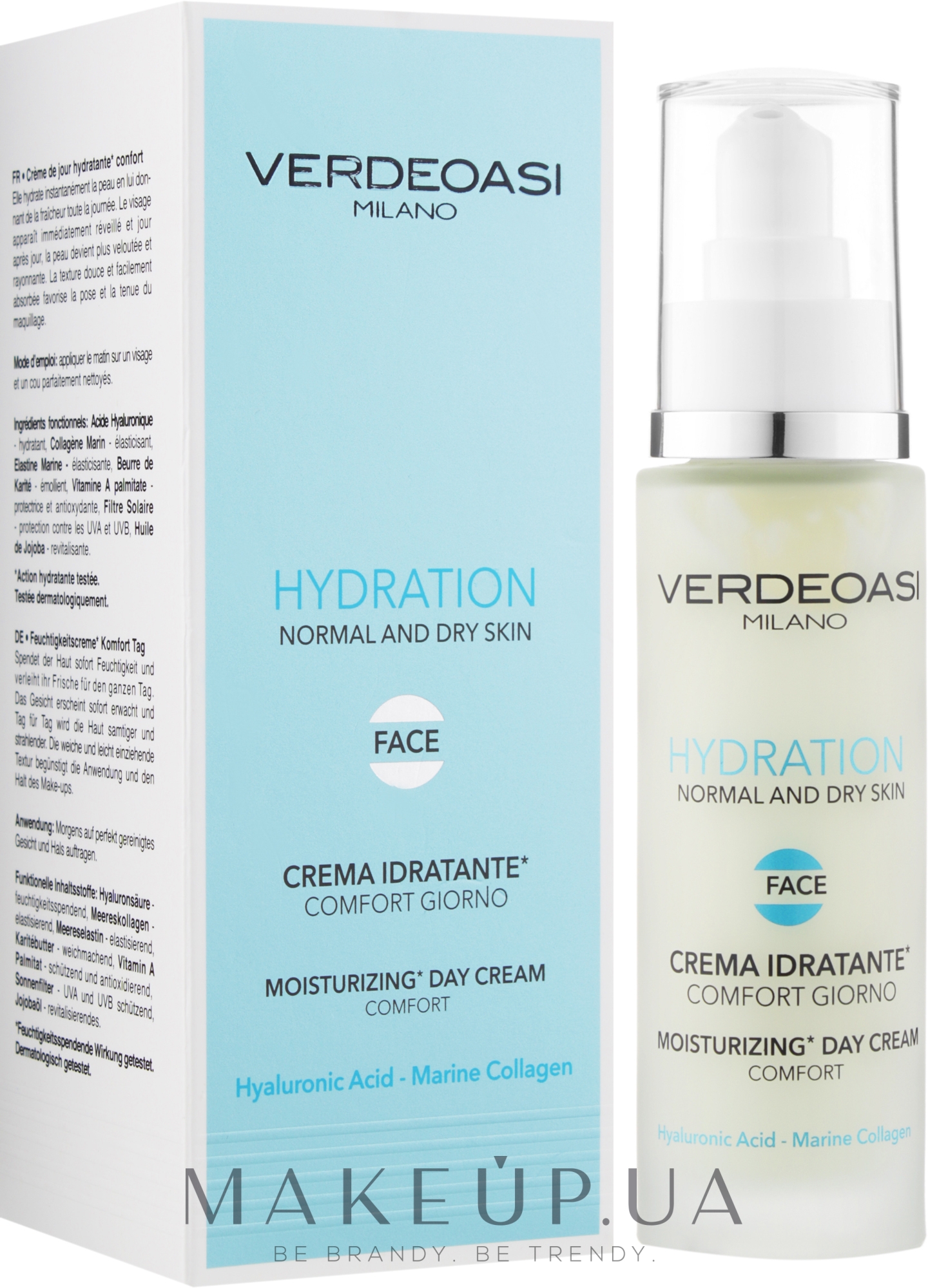 Зволожувальний денний крем для нормальної та сухої шкіри обличчя - Verdeoasi Hydration Moisturizing Day Cream Comfort — фото 50ml