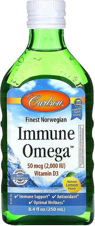 Омега для імунітету "Лимон" - Carlson Labs Immune Omega Natural Lemon — фото N1