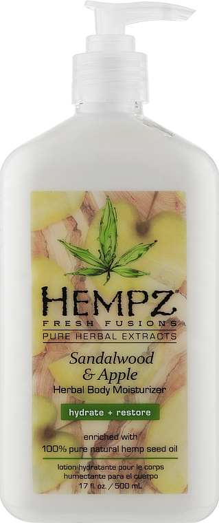 Зволожувальне молочко для тіла "Сандал і яблуко" - Hempz Sandalwood & Apple Herbal Body Moisturizer — фото N3