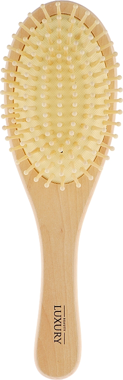 Масажна щітка для волосся, HB-03-13, дерев'яна овальна велика - Beauty LUXURY — фото N1
