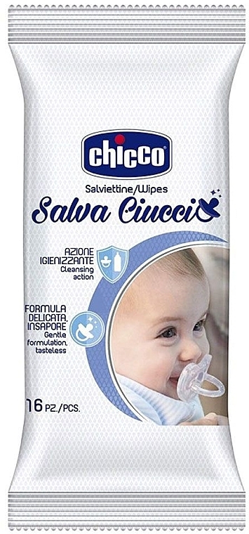 Дезинфицирующие салфетки Salva Ciucccio, 16 шт - Chicco  — фото N1