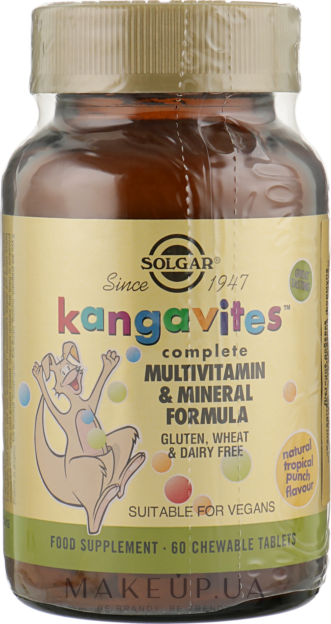 Харчова добавка "Мультивітаміни й мінерали" - Solgar Kangavites Multivitamin & Mineral Formula — фото 60шт