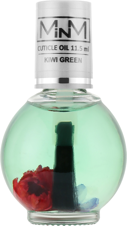 Олія для кутикули з пензлем і сухоцвітом, ківі - M-in-M  Kiwi Green — фото N1