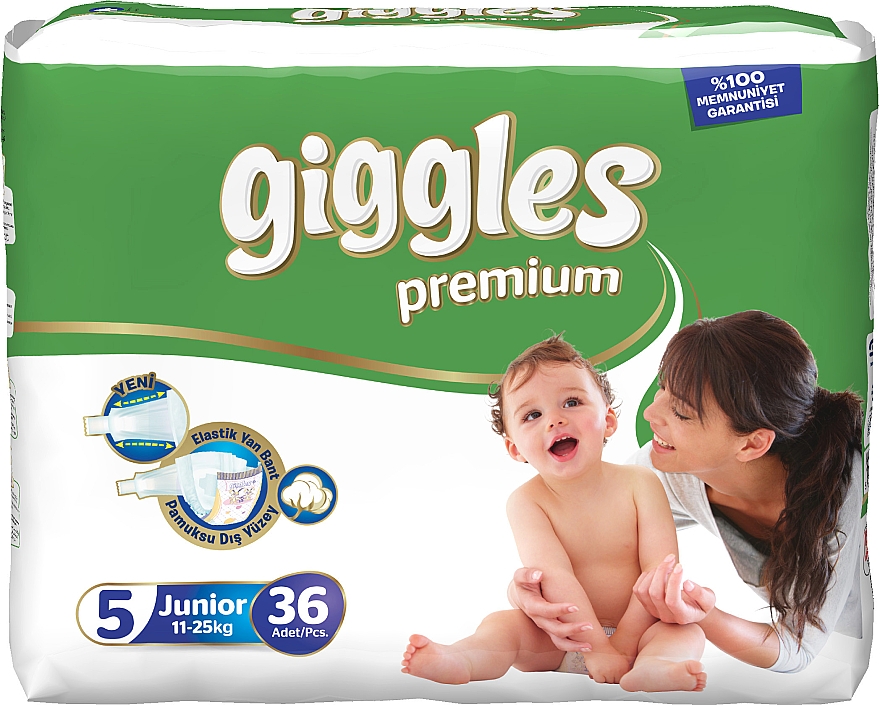 Подгузники Giggles Premium Jumbo Packs Junior (11-25 кг) 36 шт. - Giggles — фото N1