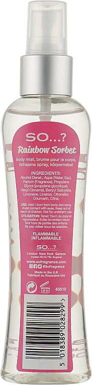 Спрей для тела - So...? Rainbow Sorbet Body Mist — фото N2