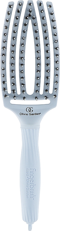 Щетка для волос комбинированная - Olivia Garden Finger Brush Combo Medium Pastel Blue — фото N1