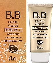 Антивіковий відбілювальний BB-крем із равликовим муцином - Ekel BB Cream Snail Gold SPF50+ PA+++ — фото N2