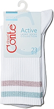 Духи, Парфюмерия, косметика Носки для женщин "Active" 19С-65СП, белые с светло-розовым - Conte