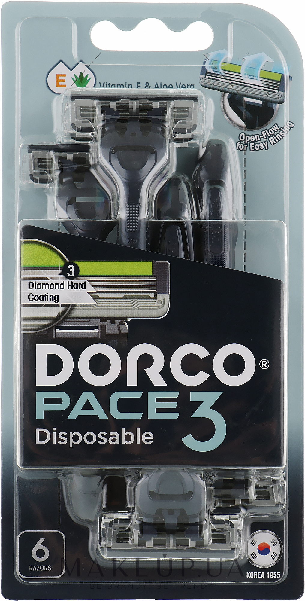 Бритва одноразовая с 3 лезвиями - Dorco Pace Disposable 3 — фото 6шт