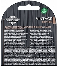 Змінні касети для гоління, 4 шт. - Wilkinson Sword Quattro Essential 4 Vintage Edition — фото N2
