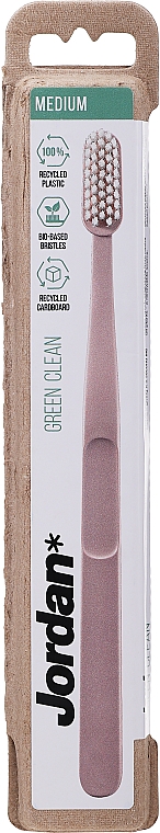 Зубная щетка средней жесткости, пудрово-розовая - Jordan Green Clean — фото N2