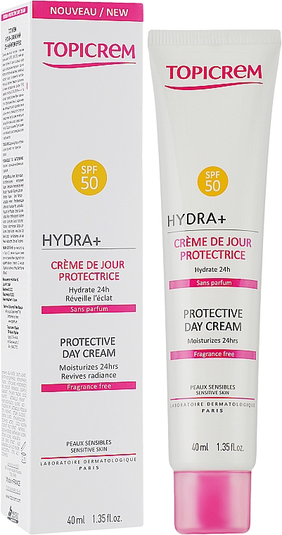 Захисний денний крем SPF50 - Topicrem Hydra + Protective Day Cream SPF50 — фото N2