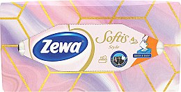 Салфетки косметические четырехслойные, упаковка розовая с золотым, 80шт - Zewa Softis Вох — фото N1