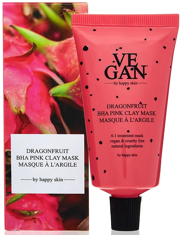 Набор - Vegan By Happy Dragonfruit BHA Pink Clay Mask (f/mask/3x50ml) — фото N1