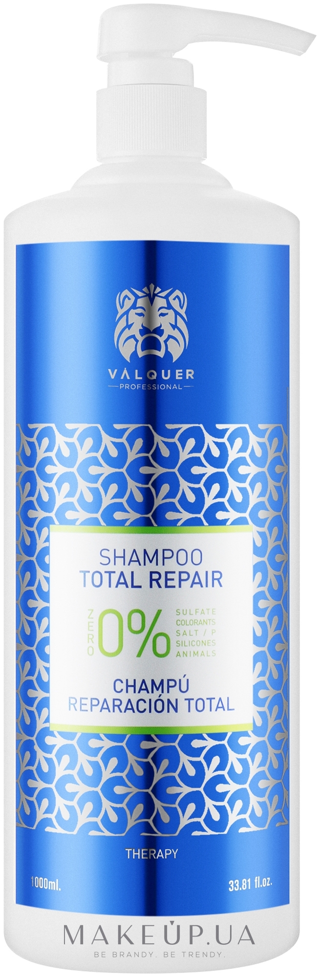 Шампунь для волос - Valquer Total Repair Zero 0% Shampoo — фото 1000ml
