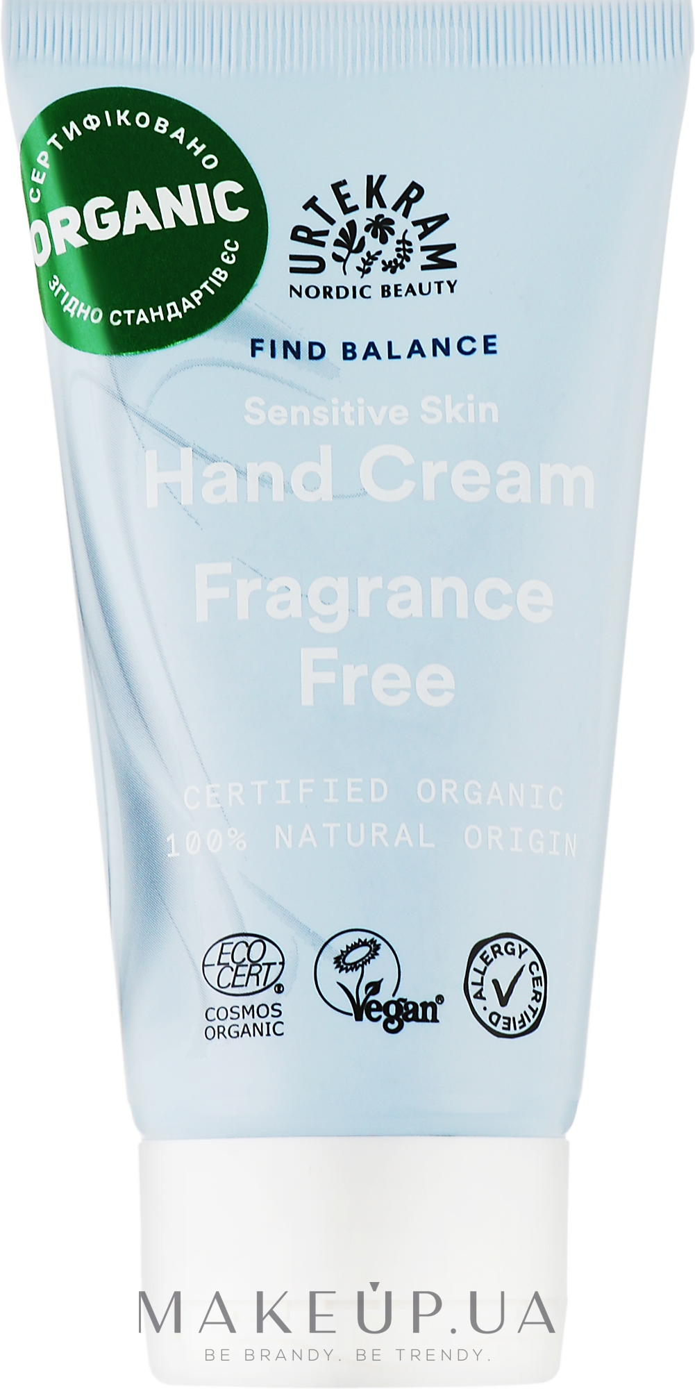 Крем для рук - Urtekram Organic Fragrance Free Hand Cream — фото 75ml